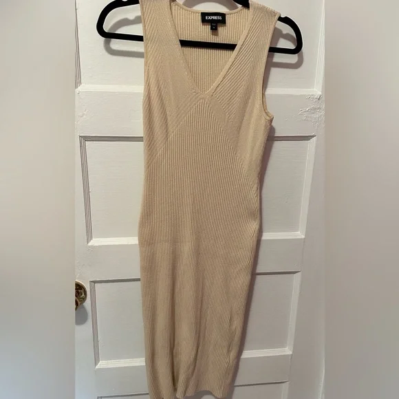 Express | Dresses | Express Ribbed Vneck Midi Sweater Dress | Poshmark